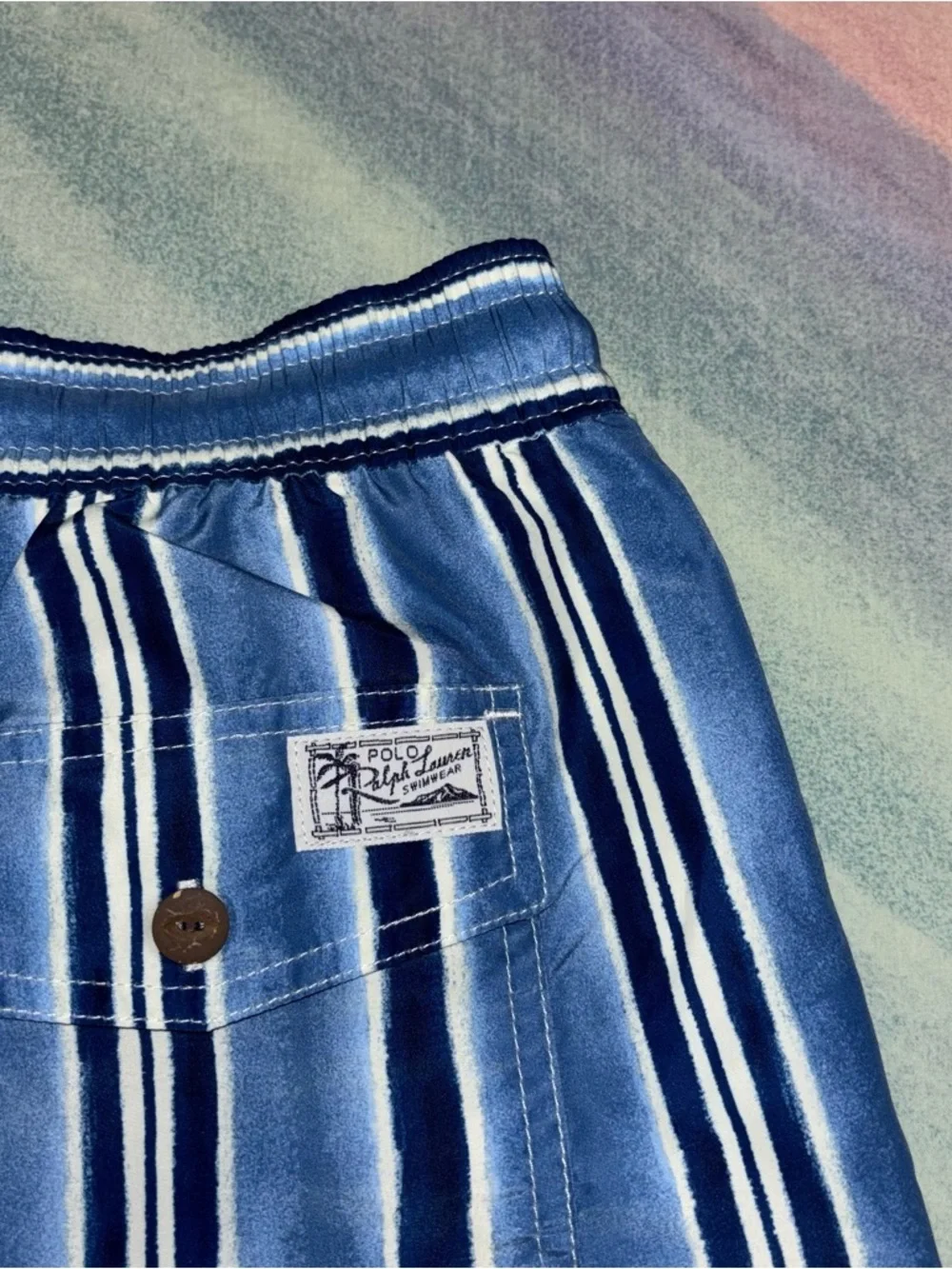 POLO RALPH LAUREN TRAVELER-MID-TRUNK shorts size 2XL blue striped